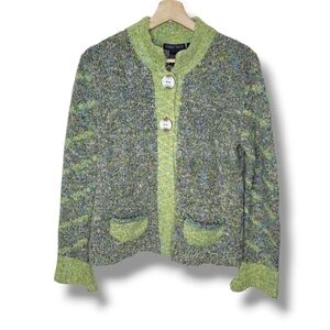 Nomadic Traders Vintage Cardigan Sweater Textured Boucle Knit Artsy Eclectic M
